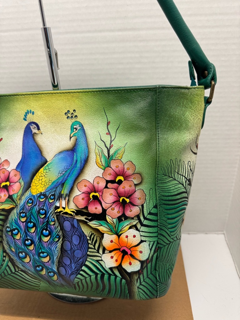 Anuschka Hand-Painted Leather Single Handle Shopper Tote - Picture 2 of 10